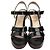 Chanel Sandali con piattaforma in vernice nera con logo Nero - vista 2