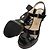 Chanel Sandali con piattaforma in vernice nera con logo Nero - vista 3