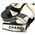 Chanel Sandali con piattaforma in vernice nera con logo Nero - vista 5