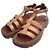 Céline Camel Wani Pattern Strap Sandals Brown