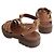 Céline Camel Wani Pattern Strap Sandals Brown - view 4