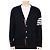 Thom Browne Herren V-Ausschnitt Wolle Cardigan mit diagonaler Band (Marine) Blau