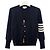Thom Browne Diagonal Stripe Milano Stitch Wool Cardigan Navy Blue
