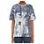 Alexander Mcqueen Kurzarm-T-Shirt mit Kunstdruck QZACO Blau - Ansicht 5