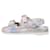 Chanel Sandali Mule Velcro Multi CC Logo per Donne Arcobaleno Pastello Nero