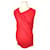 Helmut Lang Top de algodón drapeado asimétrico rojo Roja  - vista 1