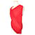 Helmut Lang Top de algodón drapeado asimétrico rojo Roja  - vista 2