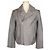 Zadig & Voltaire Asymmetrische Bikerjacke aus grauem Lammleder XS Braun