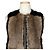 Chaleco con cremallera de piel de conejo negro y marrón Sonia Rykiel - vista 6