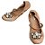 Miu Miu Scarpe Flat Camel con Gioiello Marrone