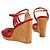Stuart Weitzman Sandali con zeppa in vernice rossa Rosso - vista 5