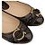 Salvatore Ferragamo Scarpe Flat in Pelle Nera con Logo Gancini Nero - vista 6