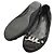 Louis Vuitton Ballerine in Camoscio Nero Perla con Catena Argento LV - vista 4