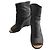 Chanel Botas de cuña abiertas de piel de cordero negro con logo CC en bucle