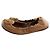 Tory Burch Camel Gold Logo Banded Flats Braun - Ansicht 3