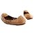 Tory Burch Camel Gold Logo Banded Flats Braun - Ansicht 5
