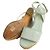 Chanel Sandali wedge intrecciati con logo CC in denim dorato Blu - vista 3