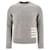 Thom Browne Maglia Diagonale Intarsia Donegal Grigio Chiaro Marrone  - vista 1