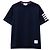 Thom Browne Kurzarm-T-Shirt in Marineblau mit diagonaler Logo: - Ansicht 2