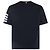 Thom Browne Kurzarm-T-Shirt in Marineblau mit diagonaler Logo: - Ansicht 3