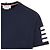 Thom Browne Kurzarm-T-Shirt in Marineblau mit diagonaler Logo: - Ansicht 5