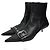 Balenciaga Botines de cuero negro con hebilla