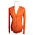 Tory Burch Oranger Baumwollstrickcardigan