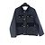 Thom Browne Giacca da campo cropped rilassata in denim selvedge Blu
