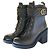 Gucci Botas de cuero acolchadas para mujer negras Negro