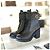 Gucci Botas de cuero acolchadas para mujer negras Negro - vista 2