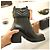 Gucci Botas de cuero acolchadas para mujer negras Negro - vista 21