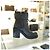 Gucci Botas de cuero acolchadas para mujer negras Negro - vista 5