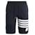 Thom Browne Shorts in jersey Loopback a righe Blu  - vista 4