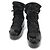 Chanel Stivali da neve con lacci da donna in nylon lucido nero con piattaforma