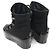 Chanel Stivali da neve con lacci da donna in nylon lucido nero con piattaforma - vista 5
