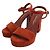 Salvatore Ferragamo Sandali in suede rosso mattone Bianco