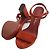 Salvatore Ferragamo Sandali in suede rosso mattone Bianco - vista 3