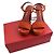 Salvatore Ferragamo Sandali in suede rosso mattone Bianco - vista 5