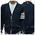 Thom Browne Cardigan in lana merino a righe diagonali blu navy