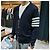Thom Browne Cardigan in lana merino a righe diagonali blu navy - vista 13