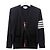 Thom Browne Cardigan aus Merinowolle mit diagonalen Streifen Schwarz