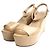 Tory Burch Sandali con piattaforma in vernice beige Marrone