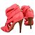 Tory Burch Sandali con tacco e cinturino in pelle rosa acceso - vista 5