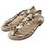 Chanel Sandali piatti in pelle oro champagne Camelia D'oro