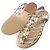 Chanel Sandali piatti in pelle oro champagne Camelia D'oro - vista 3