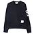 Thom Browne Gestreiftes klassisches Rundhals-T-Shirt Blau
