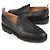 Thom Browne Mocassino a punta rotonda in grosgrain con loop Nero - vista 5