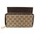 Gucci GG Logo Jacquard Brown Leather Heart Charm Zip Long Wallet Marrone - vista 2