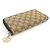 Gucci GG Logo Jacquard Brown Leather Heart Charm Zip Long Wallet Marrone - vista 4