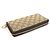 Gucci GG Logo Jacquard Brown Leather Heart Charm Zip Long Wallet Marrone - vista 5